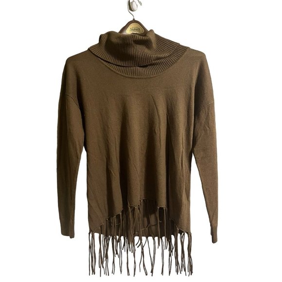 Michael‎ Kors Knit Turtleneck Sweater with Fringe Women’s Size Small - Picture 1 of 8